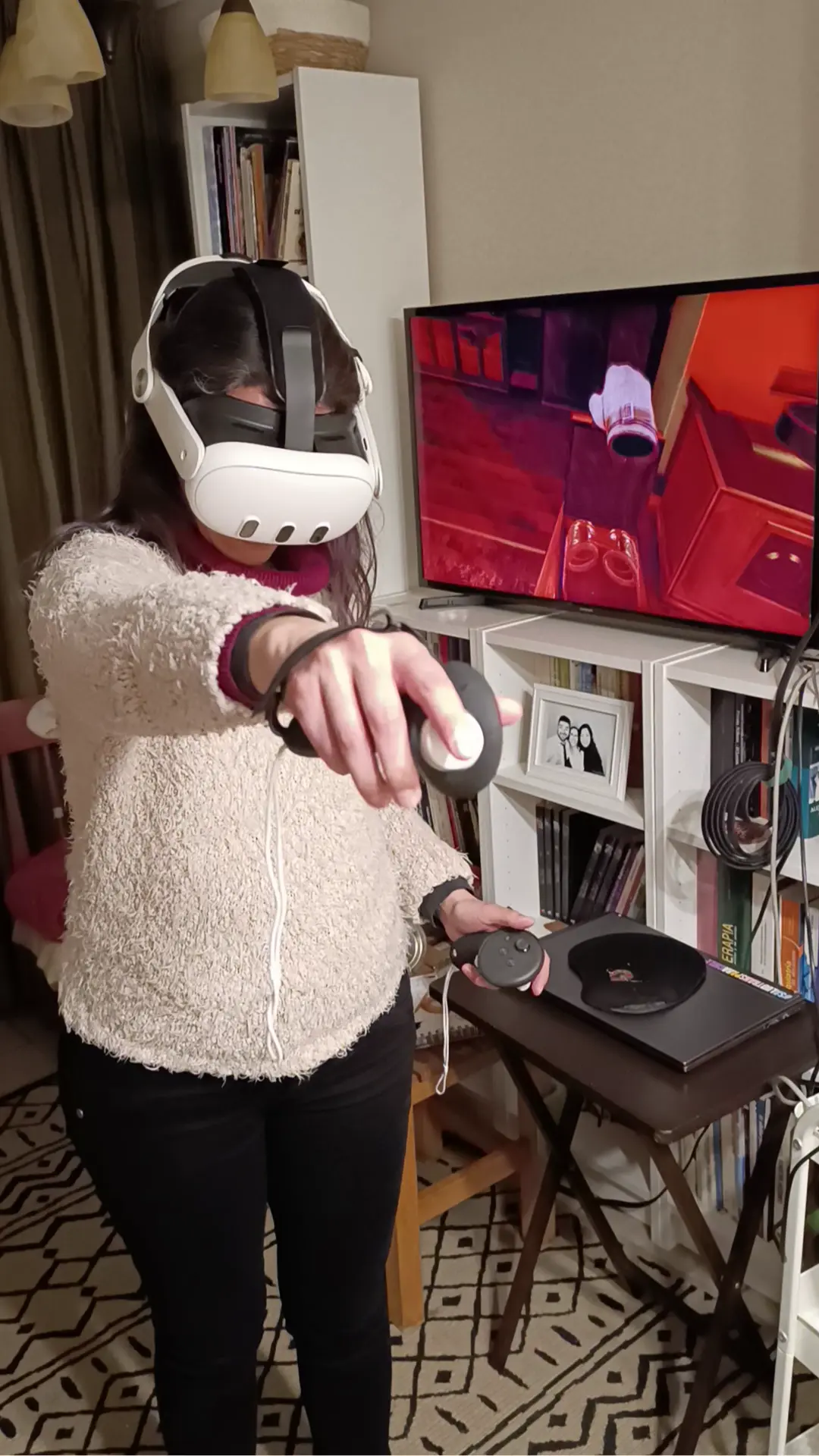 Jugando realidad virtual en casa
