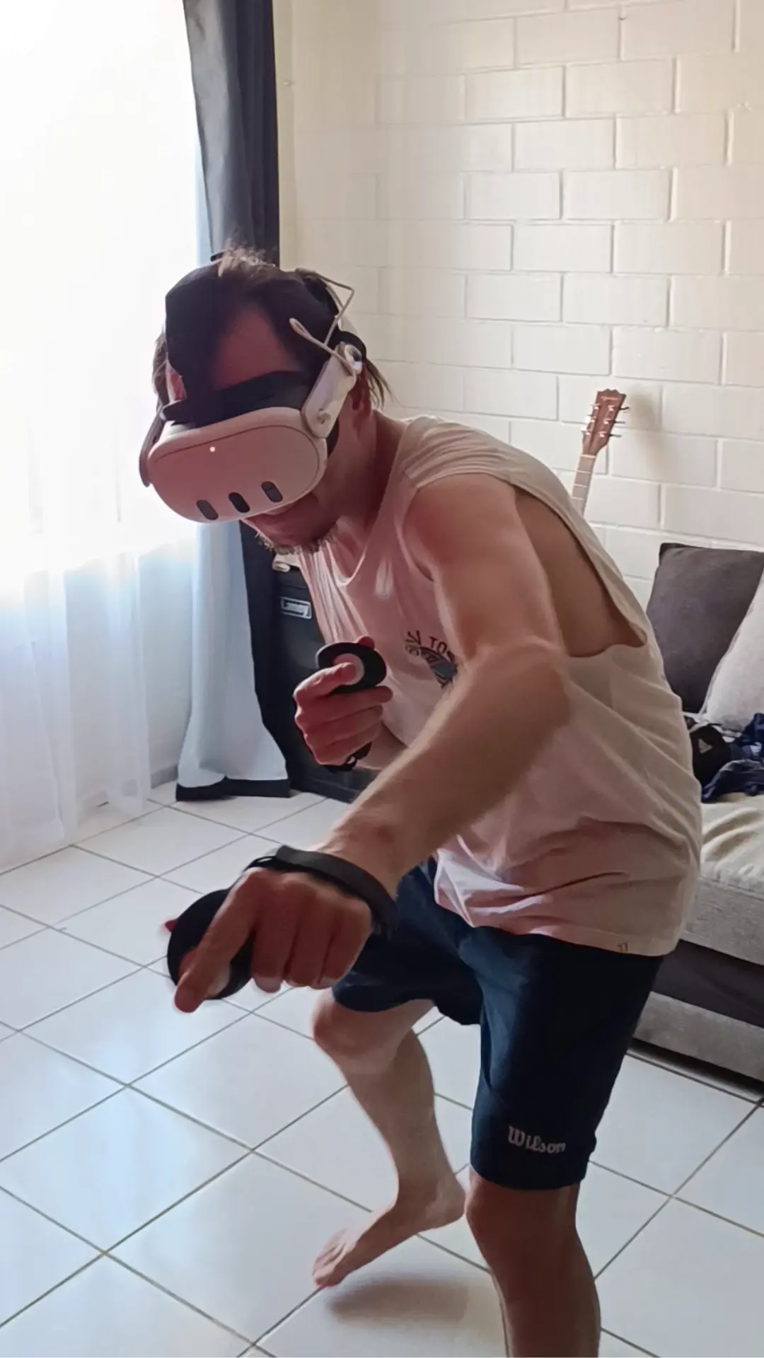 Realidad virtual en sala de estar